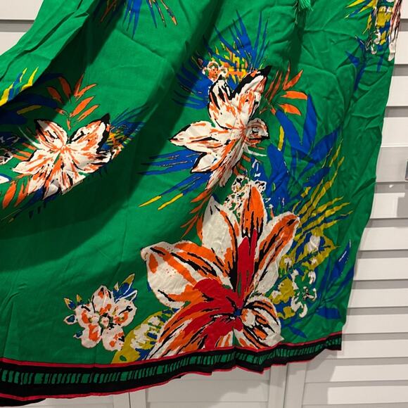 FreeMarket by Flying Tomato NWOT Green Floral Maxi Skirt in 100% Rayon. - Picture 5 of 11
